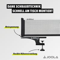 JOOLA Easy Indoor Ping-Pong Hálórendszer 183cm Állítható Feszültség Fekete - 152cm, Single 3