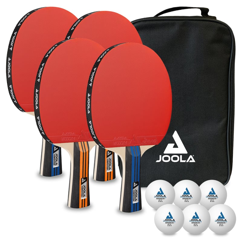 Stolnotenisový set JOOLA Family – 4 rakety, loptičky a prenosná taška