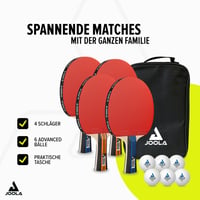 Stolnotenisový set JOOLA Family – 4 rakety, loptičky a prenosná taška 2