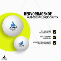 Minge de tenis de masă pentru exterior JOOLA 40+ mm - Rezistentă la intemperii, Minge de ping-pong pentru exterior, Albă, Pachet de 6 bucăți 4