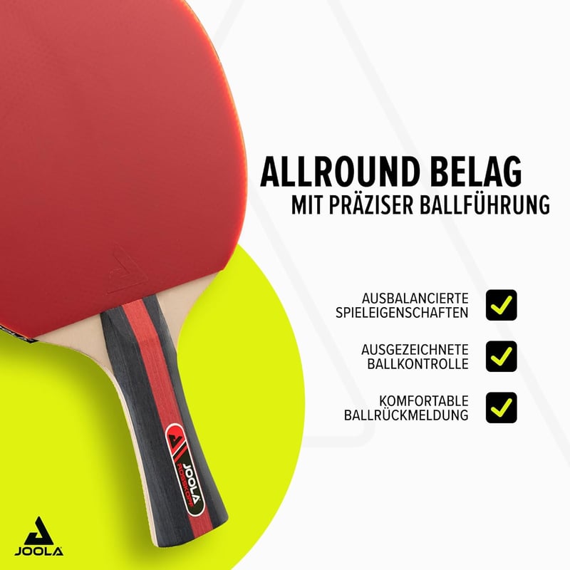JOOLA Rosskopf 2 Pingpong Szett 2 Ütő + 3 Labda 40mm Piros/Fekete - Single