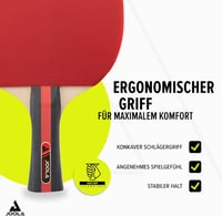 JOOLA Rosskopf 2 Pingpong Szett 2 Ütő + 3 Labda 40mm Piros/Fekete - Single 4
