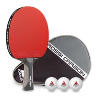Stolnotenisová raketa JOOLA Rosskopf Carbon Profi – schválená ITTF, pre pokročilých hráčov, 29,5 cm, s puzdrom a 3 loptičkami 1