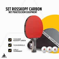 Stolnotenisová raketa JOOLA Rosskopf Carbon Profi – schválená ITTF, pre pokročilých hráčov, 29,5 cm, s puzdrom a 3 loptičkami 2