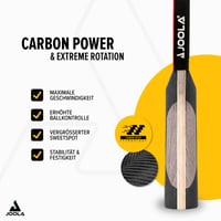 Stolnotenisová raketa JOOLA Rosskopf Carbon Profi – schválená ITTF, pre pokročilých hráčov, 29,5 cm, s puzdrom a 3 loptičkami 3