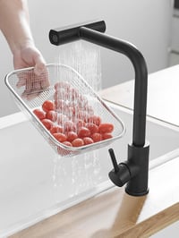 JOOM Fekete Vízesés Konyhai Csaptelep 360° Forgatható Zuhanyfejjel és 3 Sugárral 5
