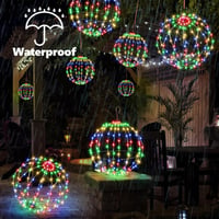 Joomer Kültéri Karácsonyi Világítás - 30 cm Függő Gömb Lámpa 120 LED-del - 8 Üzemmód, Időzítő, Vízálló, IP44 - Kert, Nappali, Parti Dekoráci 6
