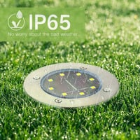 Lămpi solare de exterior Joomer cu 8 LED-uri, set de 12 bucăți, lumină albă caldă 3000K, lampă solară de grădină 4