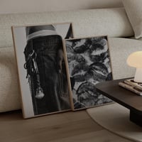 JORCEDI set od 3 postera, leopard uzorak i moderne zidne slike, motiv usana koje se ljube, moderno uređenje doma za dnevni boravak i spavaću sobu, 50x70 cm 3