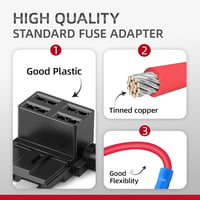JOREST 4 darabos autó biztosítékadapter 12V, 18 biztosítékkal, autó/lakóautó/teherautó/motor 3