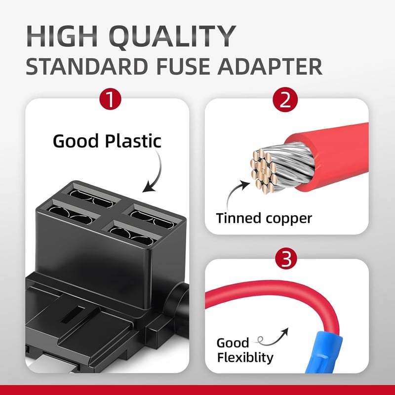 JOREST 4 darabos autó biztosítékadapter 12V, 18 biztosítékkal, autó/lakóautó/teherautó/motor