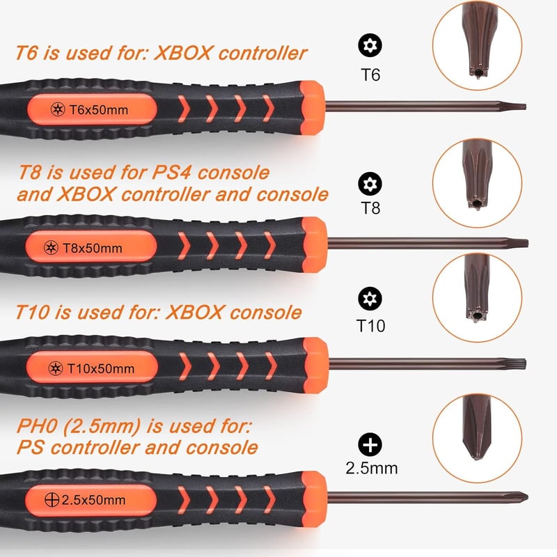 JOREST PS4 PS5 Xbox konzol és kontroller javítókészlet csavarhúzó és szerszámokkal - Star screwdriver