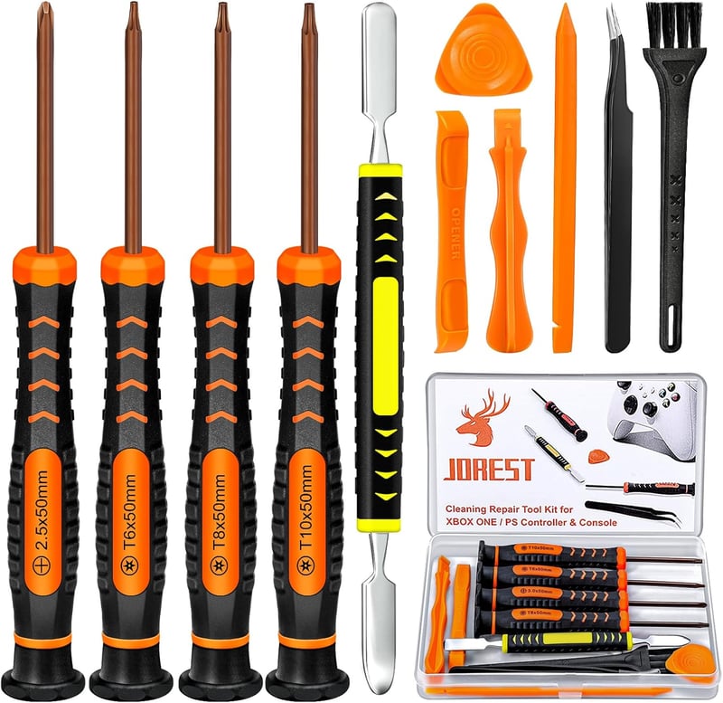 JOREST PS4 PS5 Xbox konzol és kontroller javítókészlet csavarhúzó és szerszámokkal - Star screwdriver