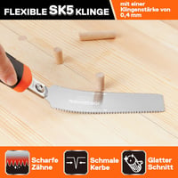 Jorgensen 125mm Japán Fűrész SK5 Pengével, Kétoldalas Húzófűrész Famunkához 3