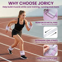 JORICY 5 kg-os állítható testsúly mandzsetta lábra és kézre, lila, 1 pár, bokarész és csuklórész edzéshez, futáshoz 3