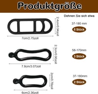 Jormftte 10 db Kerékpár Szilikon Pánt Szett - Lámpatartó Gumipánt Készlet Bicikli Kiegészítő Lámpához, Fejlámpához - 3 Méretben (Fekete) 2