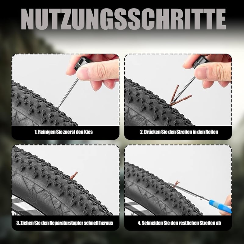 Jormftte Tubeless Kerékpárgumi Javítókészlet - 10 Folttal, Alumínium Szerszámmal MTB, Országúti és E-bike Defektjavításhoz, Kompakt Kivitel