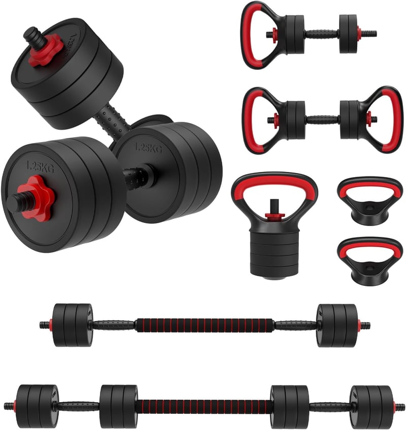 JOROTO Állítható Súlyzó Szett 10/30kg 4in1 Multifunkciós Fitness Készlet