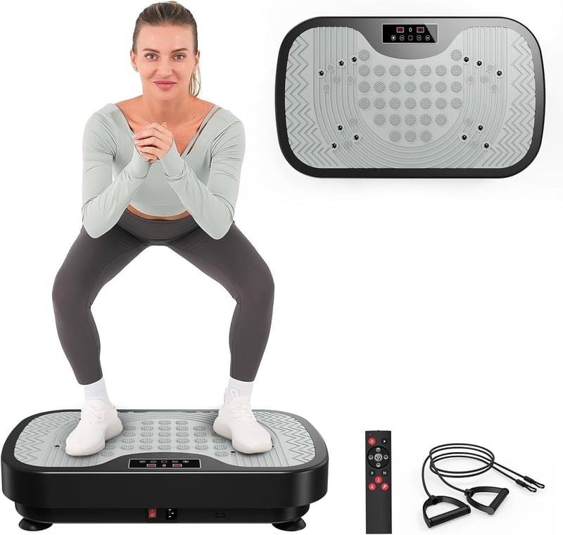JOROTO JV30 Vibrációs Tréning Platform Otthoni Edzéshez 9 Rezgés Mód 99 Intenzitás Szint Ellenállás Gumikötél Távirányító 150kg - Black