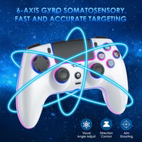 Controller wireless JORREP pentru PS5/Pro/Steam Deck/PC/MAC/iOS - iluminare RGB, vibrații duble, turbo, senzor de mișcare, 1500mAh, alb 7