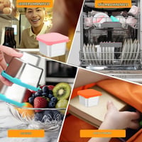 Set 3 recipiente din oțel inoxidabil pentru gustări cu capac, 180 ml, pentru sosuri, dressing de salată, condimente, etanșe, accesorii pentru cutie Bento, pentru scufundat 4
