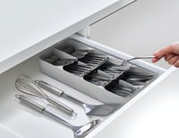 Joseph Joseph DrawerStore organizator za pribor za jelo, 8 pretinaca, za set od 48 komada, kompaktan dizajn, siva 6