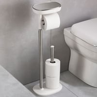 Joseph Joseph EasyStore Álló WC-papírtartó - 4 tekercs, telefontartóval és tárolórekesszel, rozsdamentes acél, fehér/ezüst 3