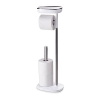 Joseph Joseph EasyStore Álló WC-papírtartó - 4 tekercs, telefontartóval és tárolórekesszel, rozsdamentes acél, fehér/ezüst 1
