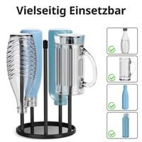 Prémiový keramický stojan na fľaše Josmimic pre fľaše SodaStream Crystal a Emil, s odkvapkávacou táckou, na 5 fliaš, čierny 6