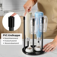Prémiový keramický stojan na fľaše Josmimic pre fľaše SodaStream Crystal a Emil, s odkvapkávacou táckou, na 5 fliaš, čierny 4