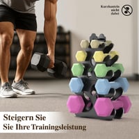 Josmimic Stojan na činky, kovový regál na ručné činky, vysokozáťažový stojan do posilňovne (len stojan, bez činiek) 4
