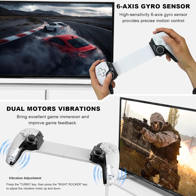 Joso D9 Wireless Gamepad iPhone/iPad/Android/PC/Switch/PS Programozható Gombokkal