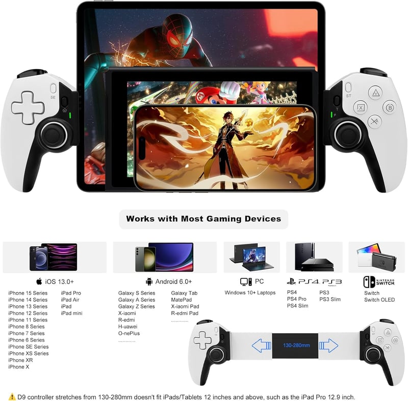 Joso D9 Wireless Gamepad iPhone/iPad/Android/PC/Switch/PS Programozható Gombokkal