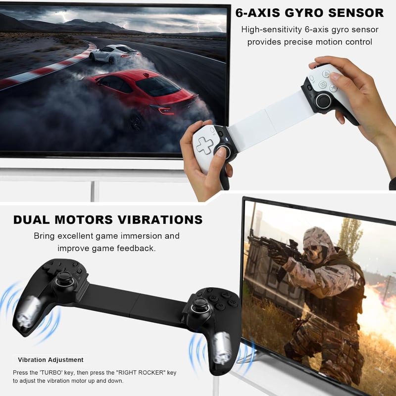 Joso D9 Wireless Gamepad iPhone iPad Android PC Switch PS4 Programozható Gomb Hall Joystick