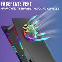 Joso RGB LED Világítós Előlap PS5 Disc Konzolhoz - ABS Karcálló Burkolat Hűtőnyílásokkal, 8 Színű 400+ Fényeffekt, Zenére Szinkronizáló, Táv 3