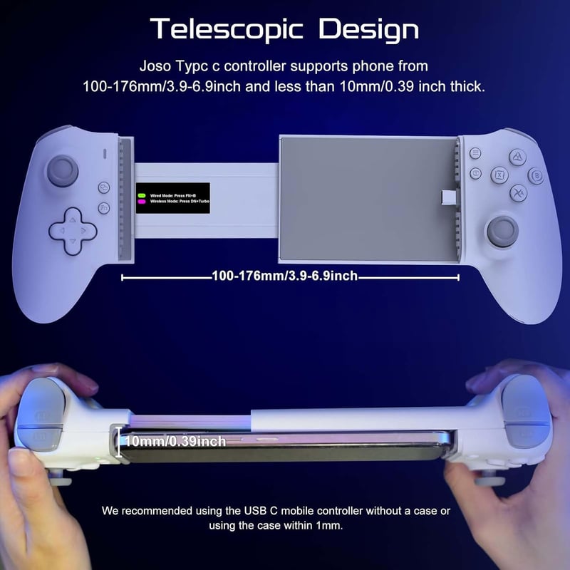 Joso USB-C Mobilgamepad iPhone 16/15 és Android - PS5/PS4/Xbox/PC vezérlő