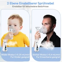 JOSSIS Ultrahalk Inhalátor Felnőtteknek és Gyermekeknek - 1-5µm Részecskeméret, Állítható Porlasztás, Újratölthető, Fekete 3