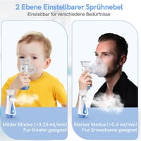 JOSSIS Ultrahalk Inhalátor Felnőtteknek és Gyermekeknek - 1-5µm Részecskeméret, Állítható Porlasztás, Újratölthető, Kék 3