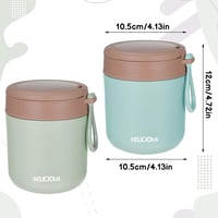 Jostift 2db Rozsdamentes Termosz Ételtartó Kanállal 430ml Zöld és Kék 2