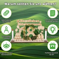 Jostift Fa Vendégkönyv 18. Születésnap LED Fényekkel - Pénzajándék Dekoráció 4