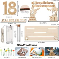 Jostift Fa Vendégkönyv 18. Születésnap LED Fényekkel - Pénzajándék Dekoráció 2