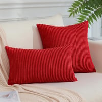 JOTOM Kordbársony Díszpárna Huzat 30x50cm Piros 2db Kanapéhoz 7
