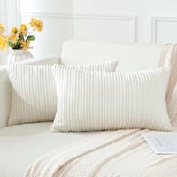 JOTOM Kordbársony Párnahuzat 30x50cm Bézs 2db Kanapéhoz 3
