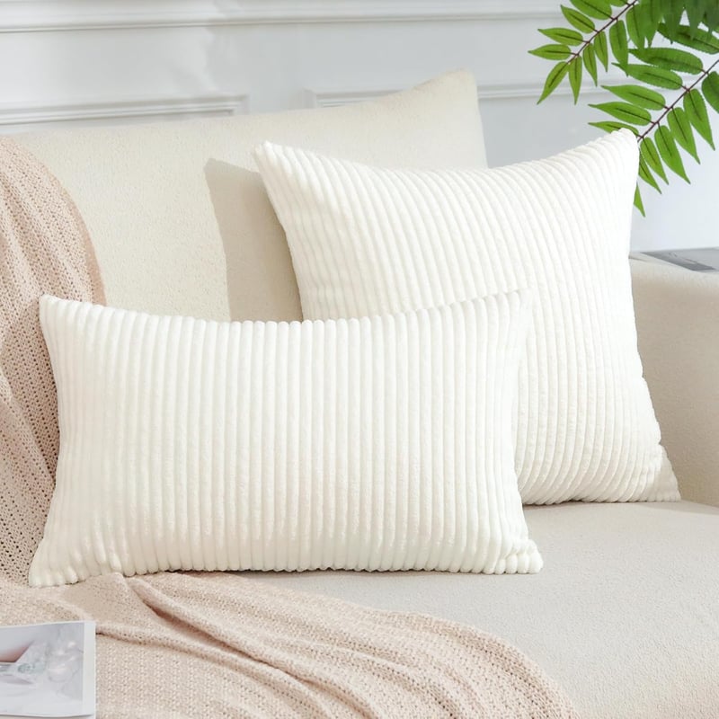 JOTOM Kordbársony Párnahuzat 30x50cm Bézs 2db Kanapéhoz