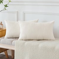 JOTOM Kordbársony Párnahuzat 30x50cm Bézs 2db Kanapéhoz 4