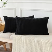 JOTOM Kordbársony Párnahuzat Szett 40x60cm Fekete Kanapéhoz 4