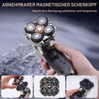 Aparat de ras electric Journeyside 6 în 1 pentru bărbați, cu cap magnetic 5D, tuns păr nazal, utilizare umedă și uscată, încărcare Type-C, afișaj LED, IPX6 6
