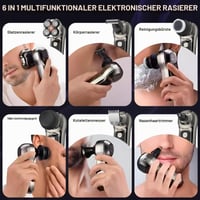 Aparat de ras electric Journeyside 6 în 1 pentru bărbați, cu cap magnetic 5D, tuns păr nazal, utilizare umedă și uscată, încărcare Type-C, afișaj LED, IPX6 5