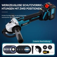 JOVANT 20V Akkumulátoros Sarokcsiszoló Készlet 115mm 2x4.0Ah Akkuval Töltővel Kefe Nélküli Motor 8500 RPM Vágáshoz Csiszoláshoz 3