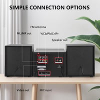 JOVELL kompakt hifi sztereó rendszer 3 részes hangfalakkal, CD DVD lejátszó, Bluetooth 30 W, FM rádió, USB AUX mikrofon RCA kimenet 5